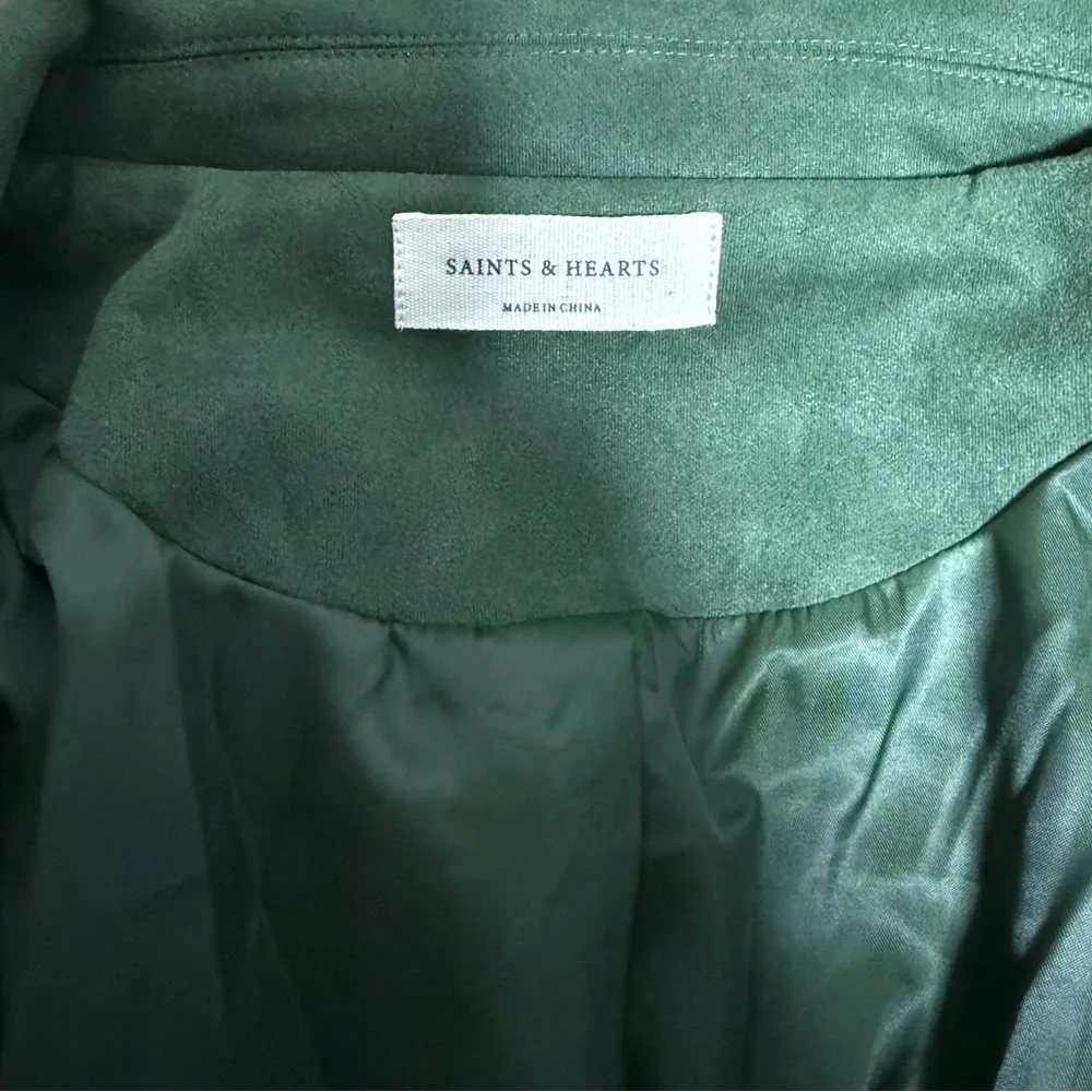 Green Fringe Suede Jacket - Picture 6 of 7
